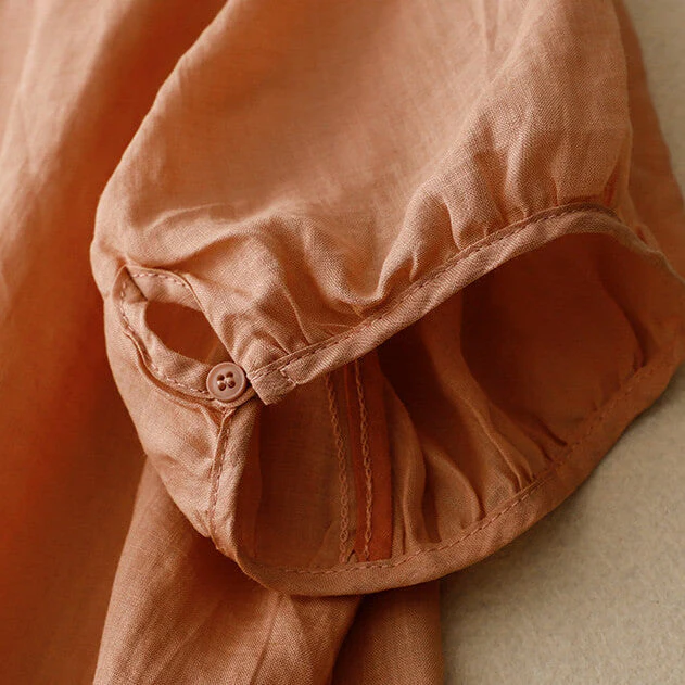 Isla Relaxed Fit Blouse | Embroidered V-Neck Three-Quarter Sleeve Blouse - Image 9