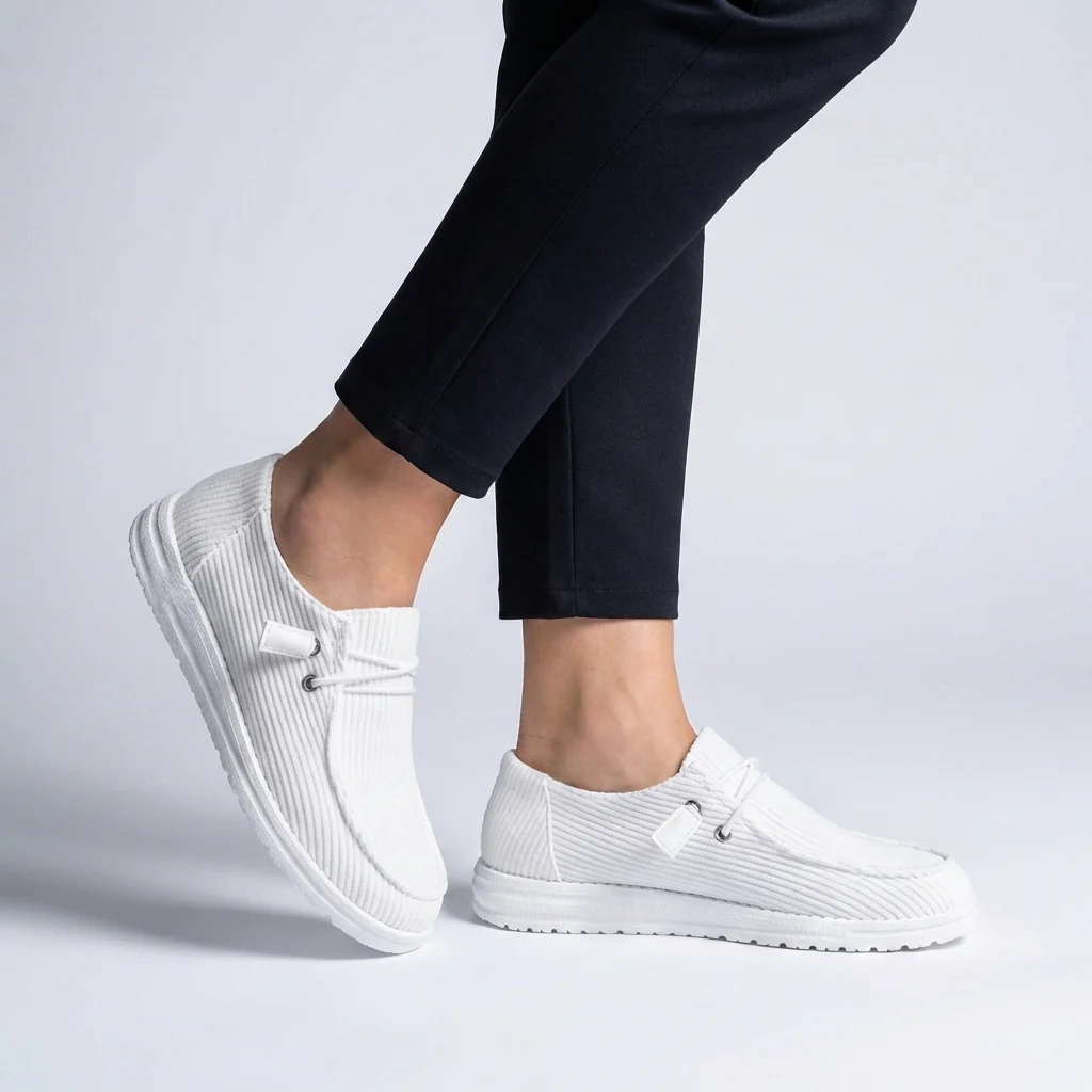 Isla Low-Cut Slip-On Shoes | Ribbed Lace Detail Slip-On Shoes - Image 2