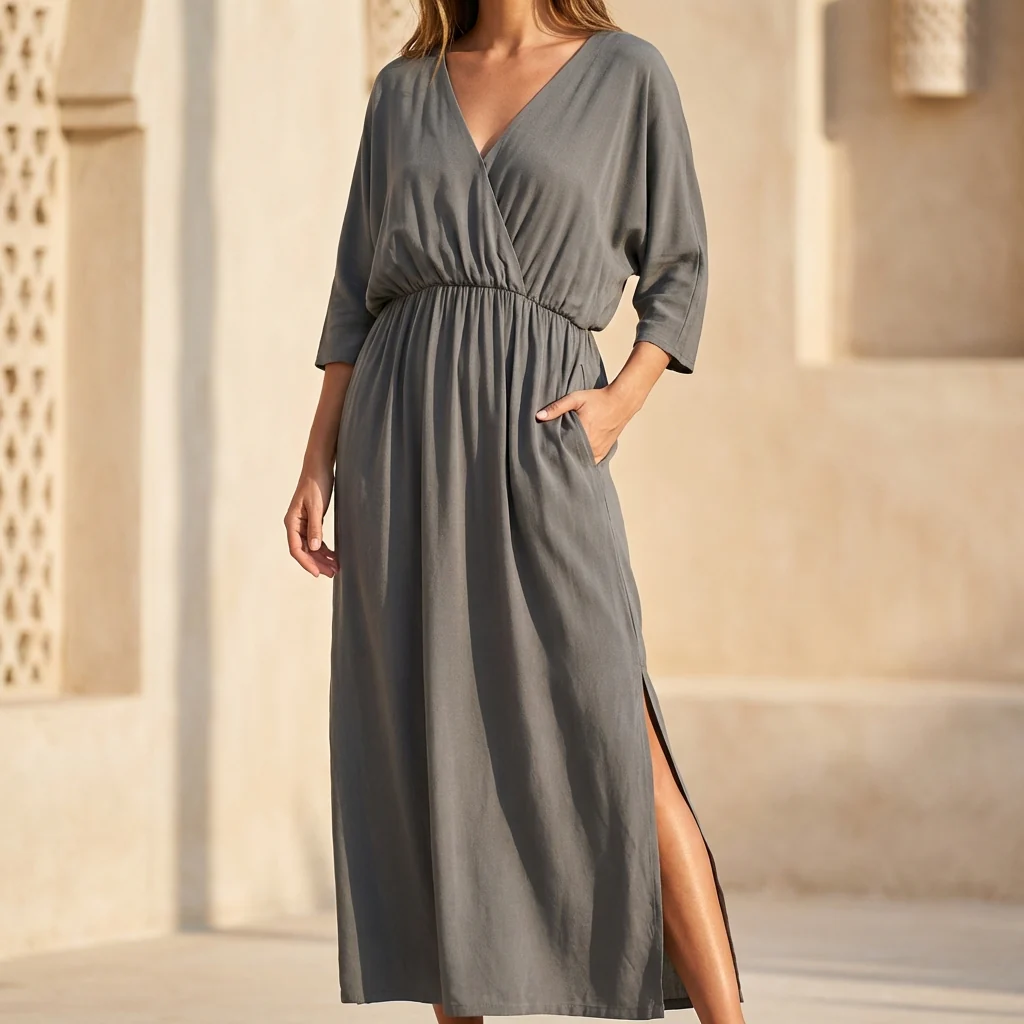 Isla Maxi Dress | V-Neck Wrap Front Dress - Image 2