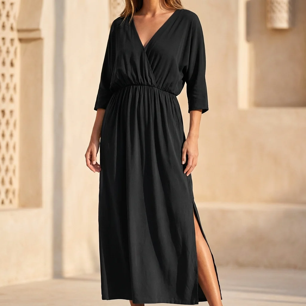 Isla Maxi Dress | V-Neck Wrap Front Dress - Image 4