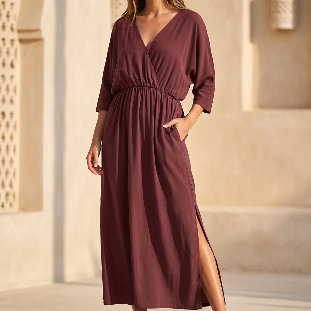 Isla Maxi Dress | V-Neck Wrap Front Dress - Image 6