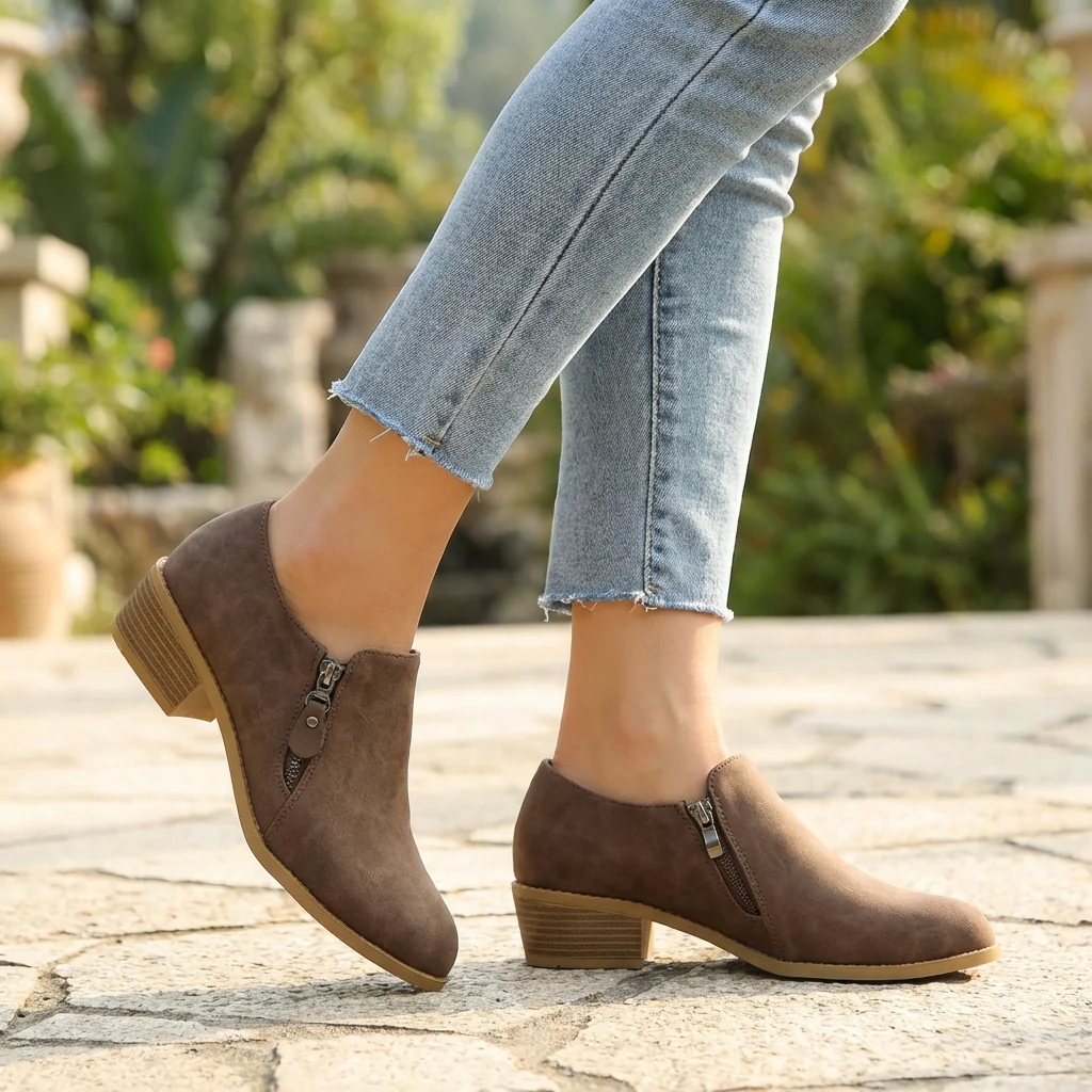 Isla Orthopedic Ankle Boots | Low Block Heel Pointed Toe Boots - Image 2