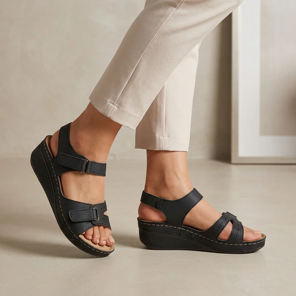 Isla Orthopedic Ankle-Strap Sandals | Comfort Fit Wedge Sandals