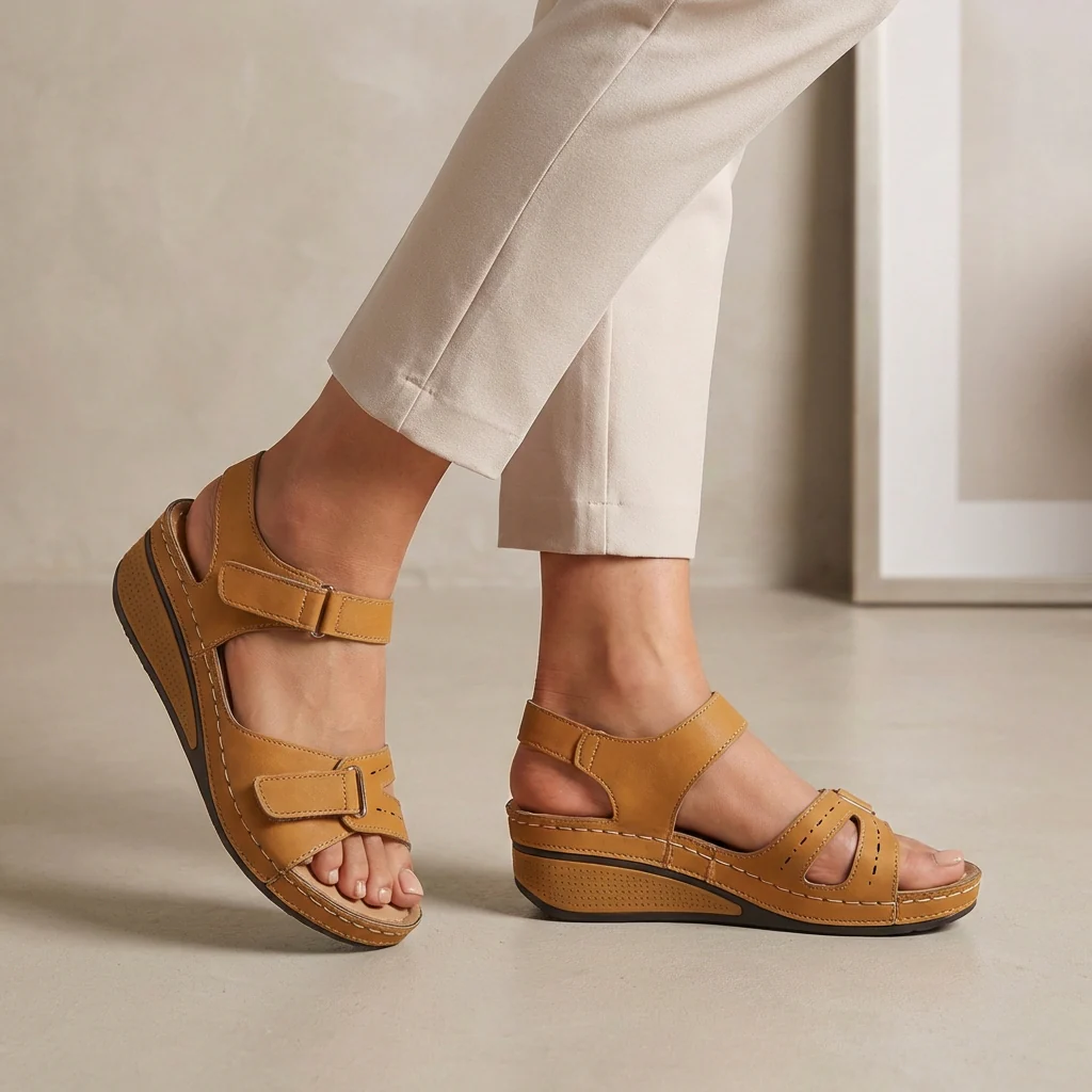 Isla Orthopedic Ankle-Strap Sandals | Comfort Fit Wedge Sandals - Image 2