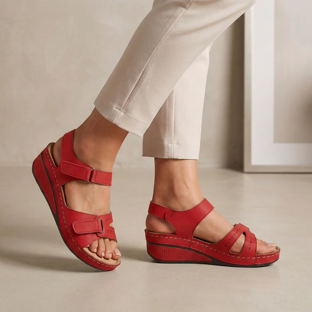 Isla Orthopedic Ankle-Strap Sandals | Comfort Fit Wedge Sandals - Image 3