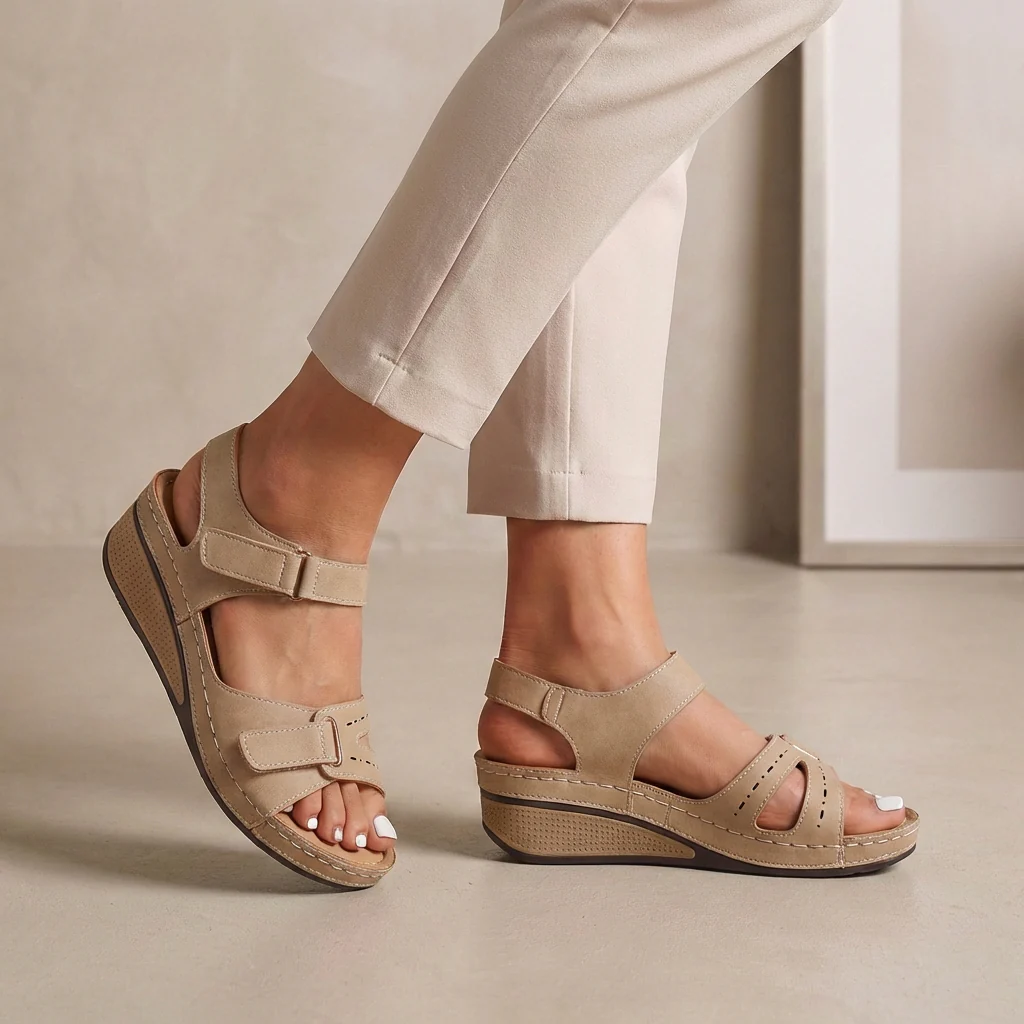 Isla Orthopedic Ankle-Strap Sandals | Comfort Fit Wedge Sandals - Image 4