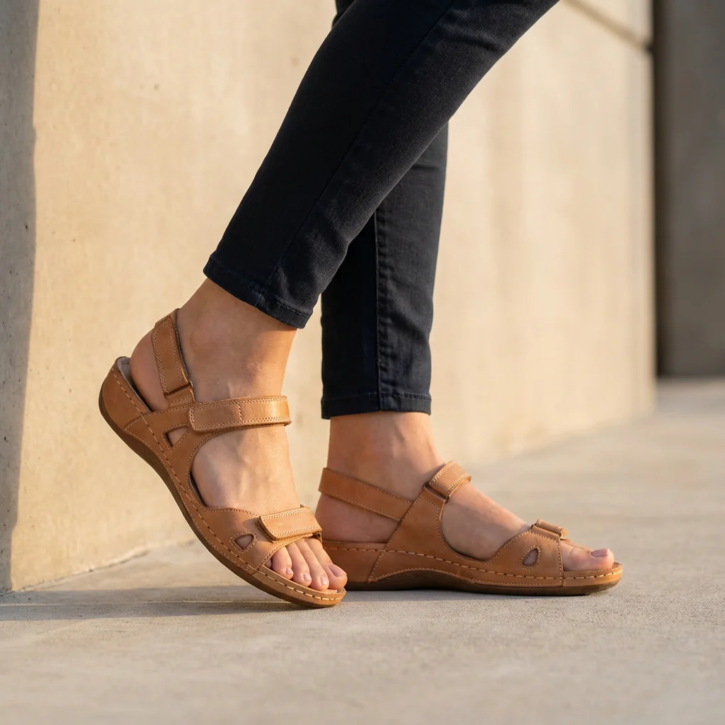 Isla Open-Toe Flat Sandals | Adjustable Straps Sandals