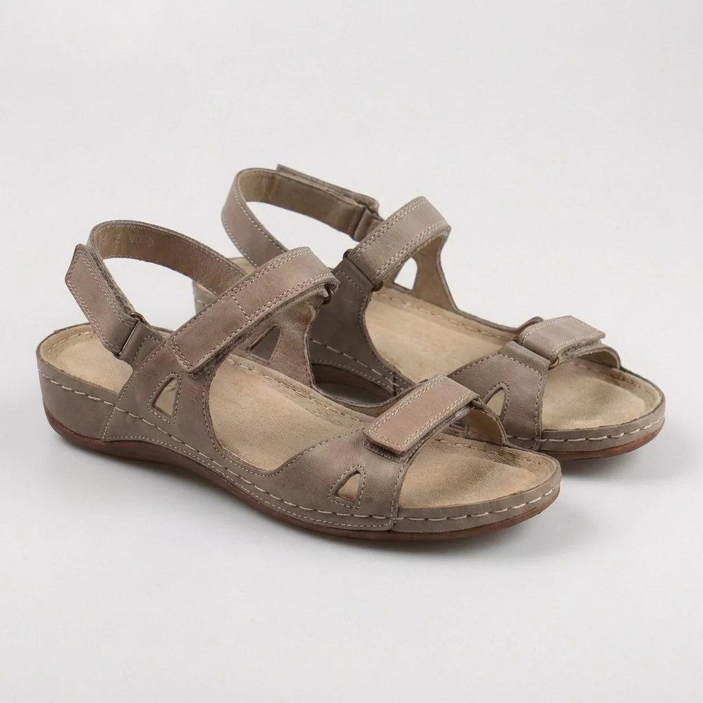 Isla Open-Toe Flat Sandals | Adjustable Straps Sandals - Image 6