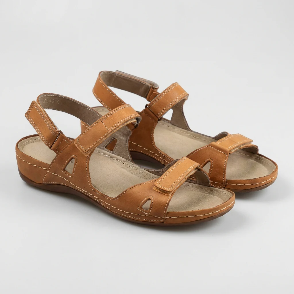 Isla Open-Toe Flat Sandals | Adjustable Straps Sandals - Image 8