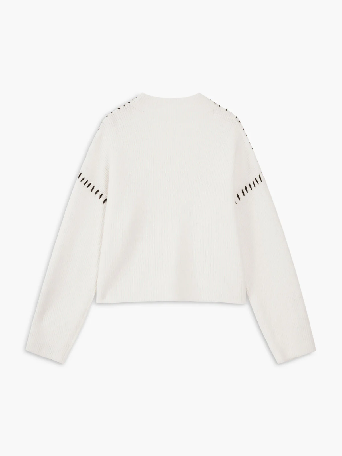 Isla Oversized Mock Neck Sweater | Ribbed Knit Contrast Stitching Sweater - Image 8