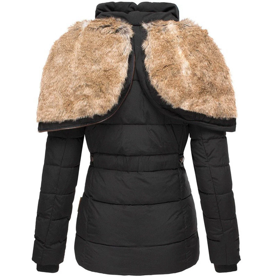 Isla Quilted Fitted Puffer Jacket | Fur Trim Hooded Puffer Jacket - Image 2