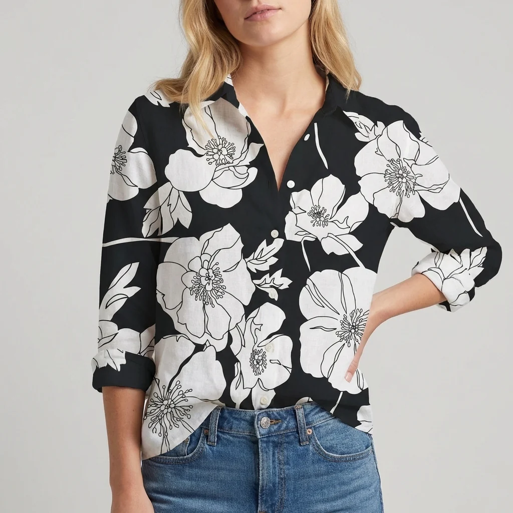 Isla Relaxed Fit Blouse | Floral Long Sleeve Blouse