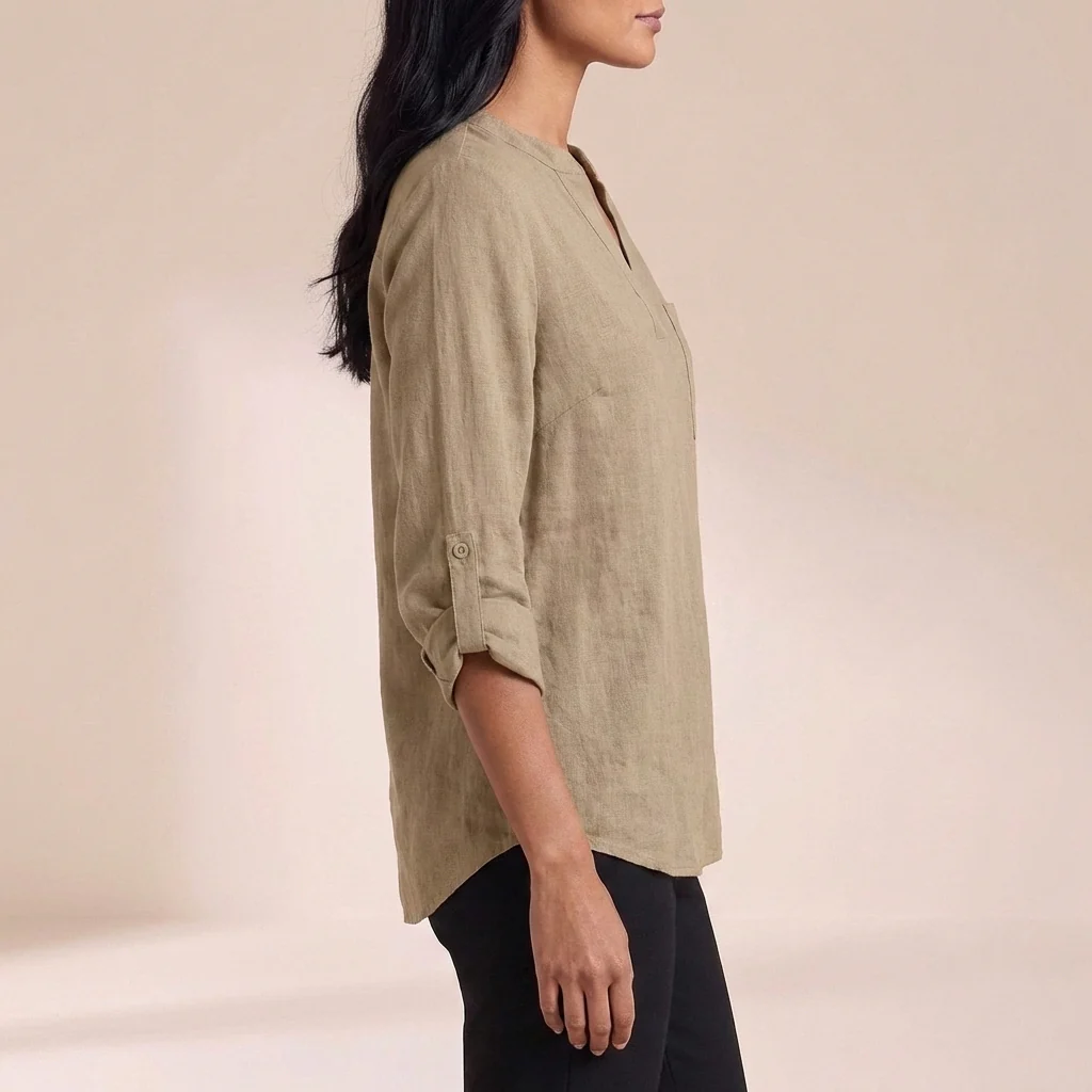 Isla Relaxed Fit Blouse | V-Neck 3/4 Sleeve Blouse - Image 8