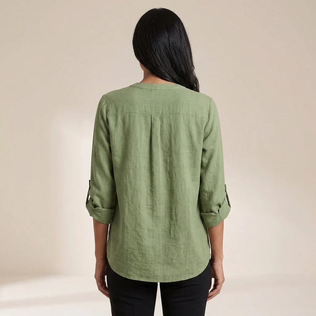 Isla Relaxed Fit Blouse | V-Neck 3/4 Sleeve Blouse - Image 9