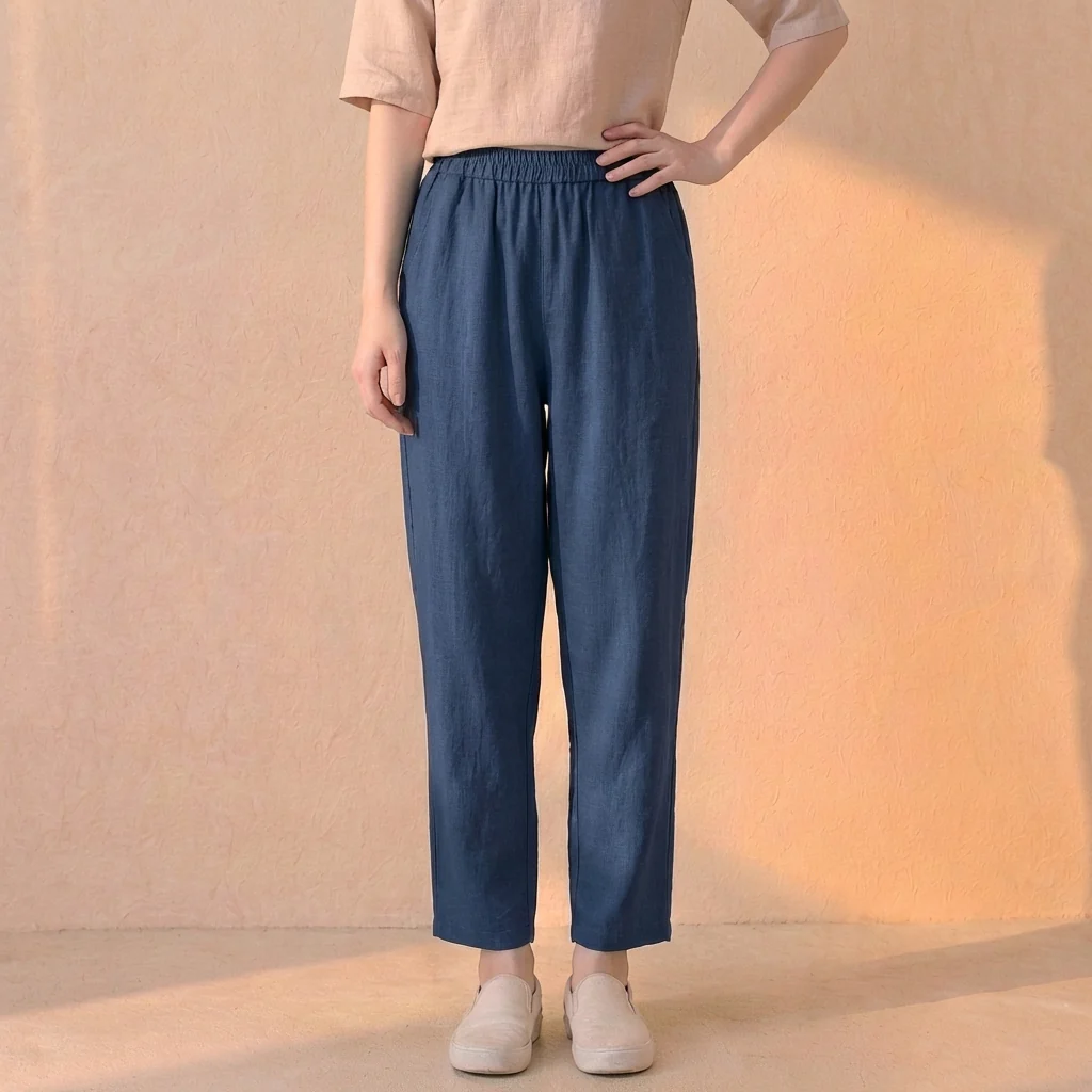 Isla Relaxed Fit Harem Pants | Elastic Waist Side Pockets Pants - Image 10