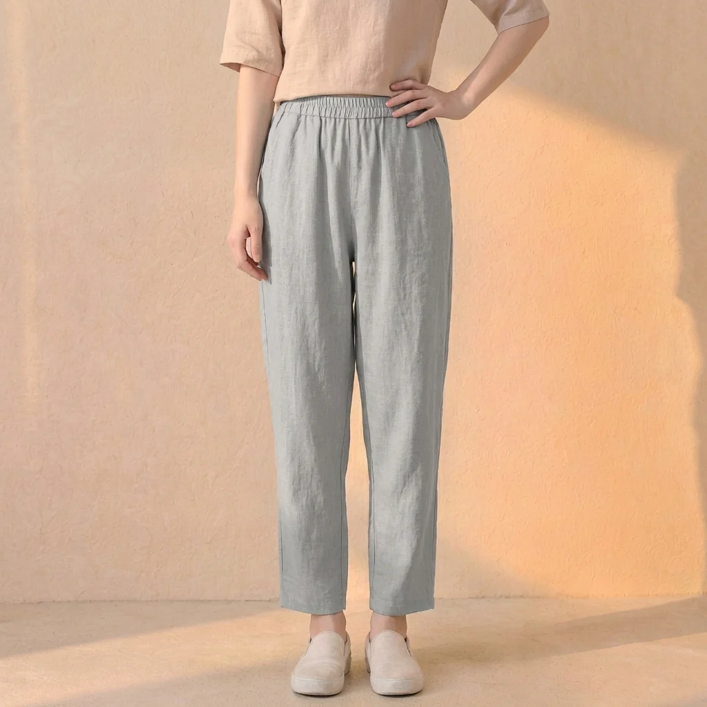 Isla Relaxed Fit Harem Pants | Elastic Waist Side Pockets Pants - Image 3