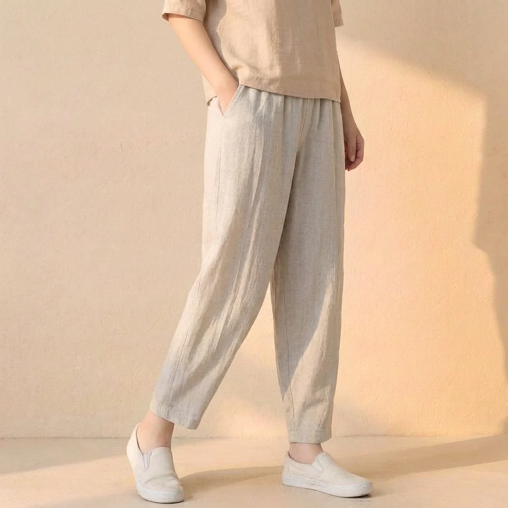 Isla Relaxed Fit Harem Pants | Elastic Waist Side Pockets Pants - Image 6