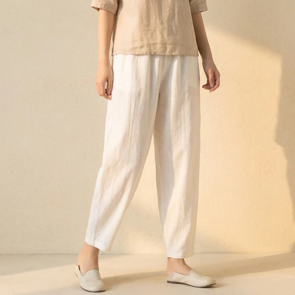 Isla Relaxed Fit Harem Pants | Elastic Waist Side Pockets Pants - Image 7