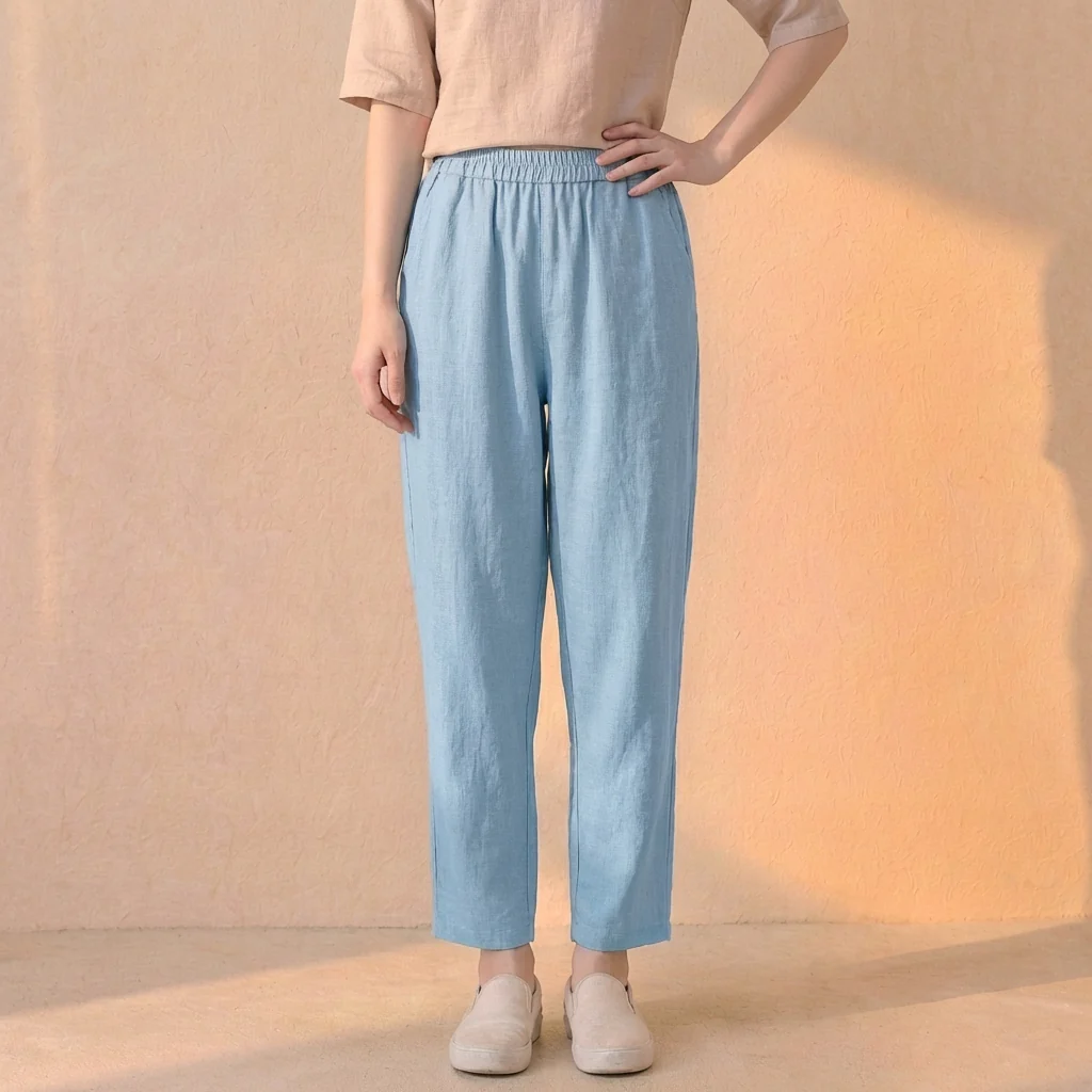 Isla Relaxed Fit Harem Pants | Elastic Waist Side Pockets Pants - Image 9