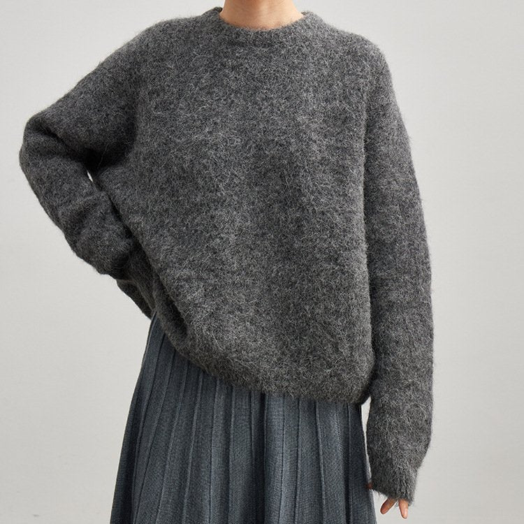 Isla Relaxed Fit Ribbed Sweater | Crewneck Long Sleeve Sweater - Image 5