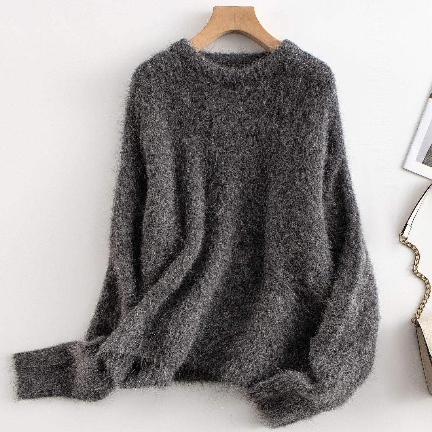 Isla Relaxed Fit Ribbed Sweater | Crewneck Long Sleeve Sweater - Image 6