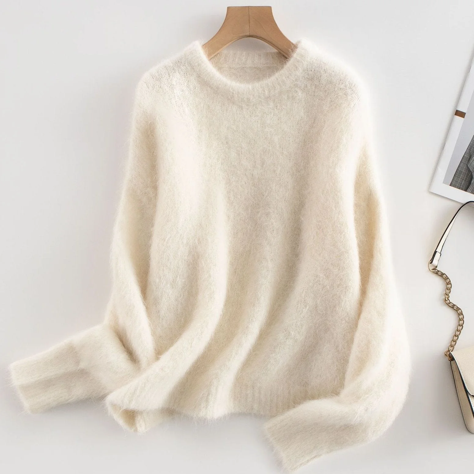 Isla Relaxed Fit Ribbed Sweater | Crewneck Long Sleeve Sweater - Image 7