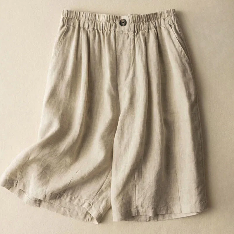 Isla Relaxed Fit Shorts | Elastic Waist Side Pockets Shorts - Image 4