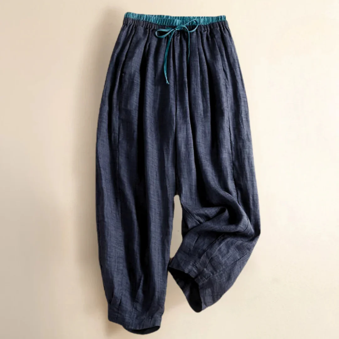 Isla Relaxed Fit Trousers | Elastic Waist Side Pockets Trousers - Image 3