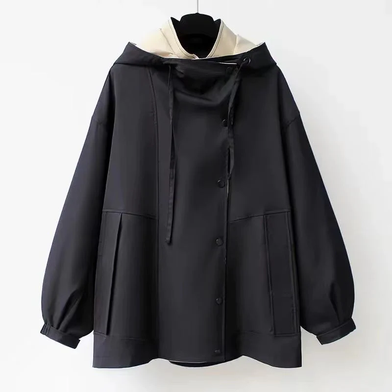 Isla Relaxed Fit Windbreaker | Draped Collar Wrap Front Windbreaker - Image 4