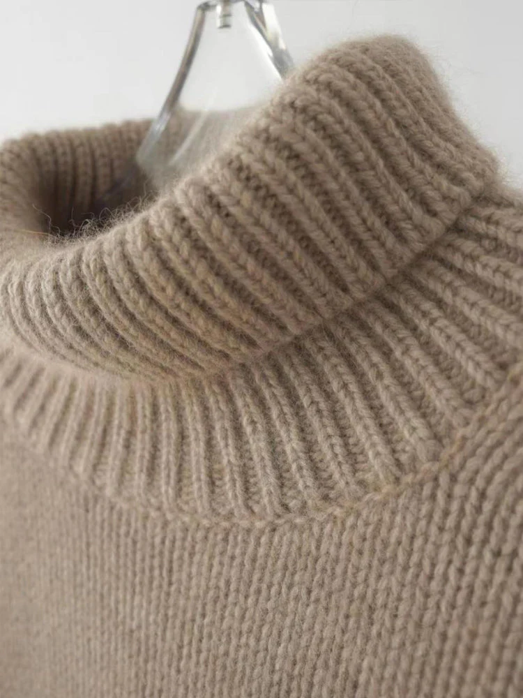 Isla Ribbed Relaxed Fit Turtleneck Sweater | Solid Long Sleeve Sweater - Image 3
