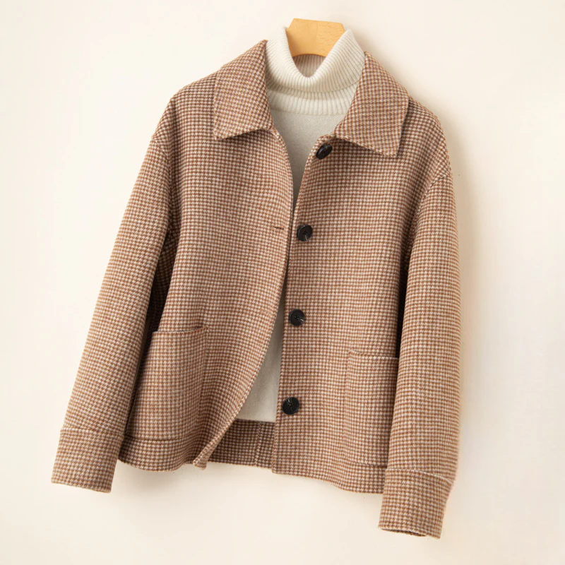 Isla Relaxed Fit Jacket | Check Pattern Button Front Jacket