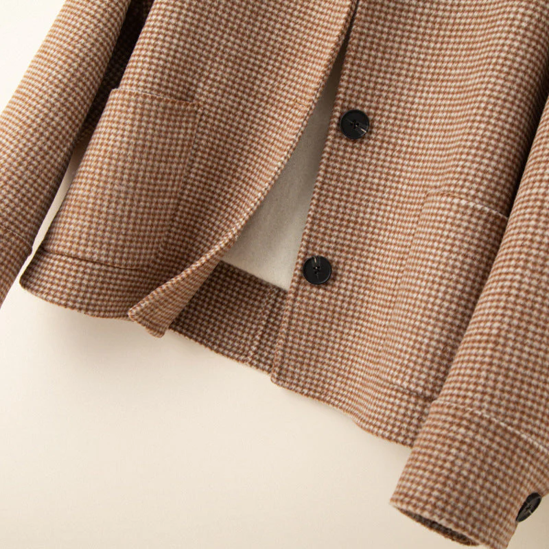 Isla Relaxed Fit Jacket | Check Pattern Button Front Jacket - Image 14