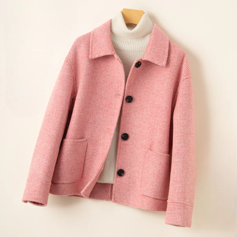 Isla Relaxed Fit Jacket | Check Pattern Button Front Jacket - Image 2