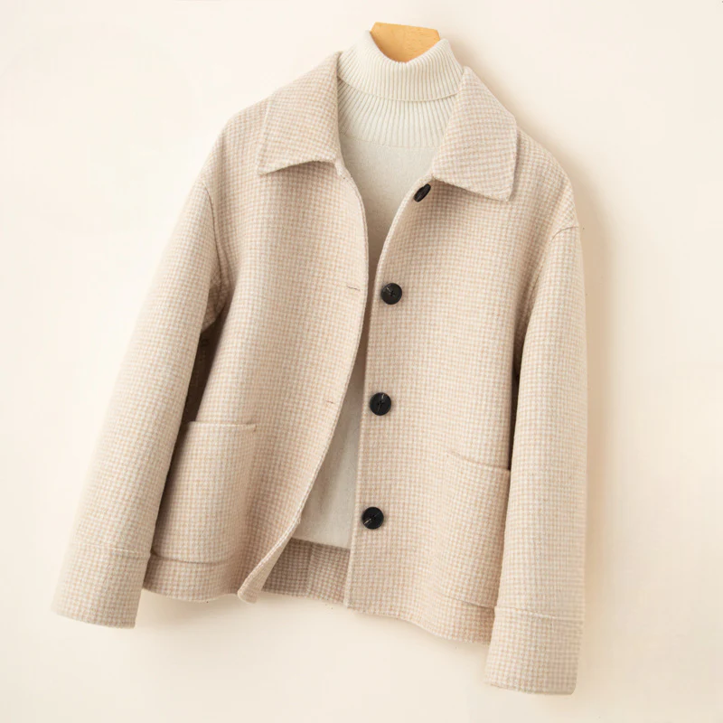 Isla Relaxed Fit Jacket | Check Pattern Button Front Jacket - Image 3