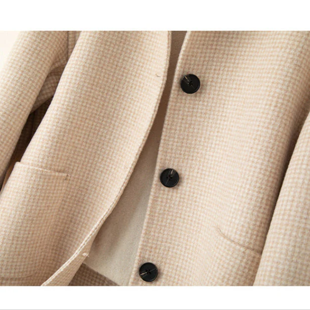 Isla Relaxed Fit Jacket | Check Pattern Button Front Jacket - Image 4