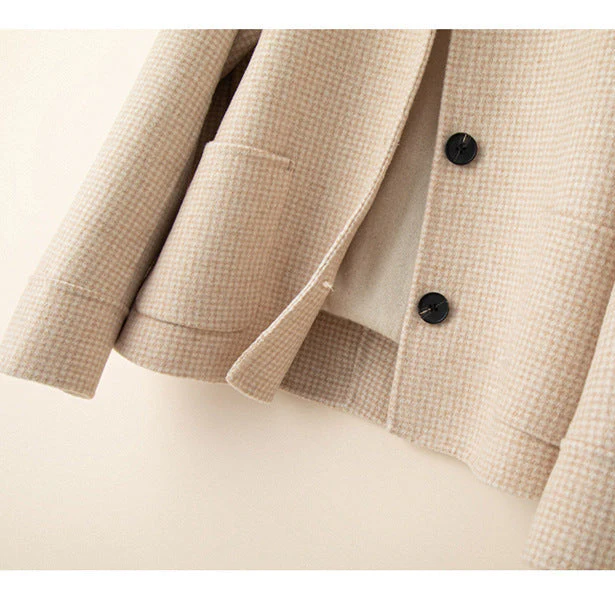 Isla Relaxed Fit Jacket | Check Pattern Button Front Jacket - Image 6