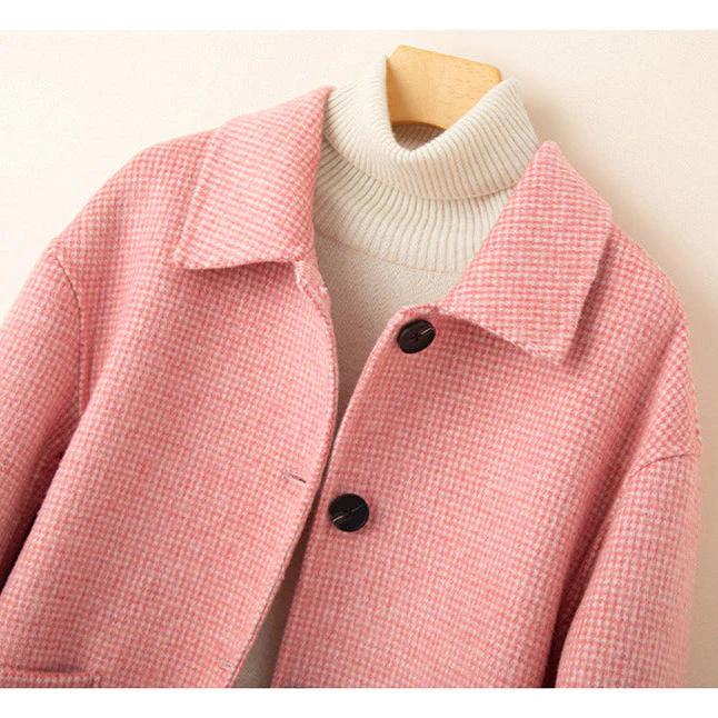 Isla Relaxed Fit Jacket | Check Pattern Button Front Jacket - Image 8