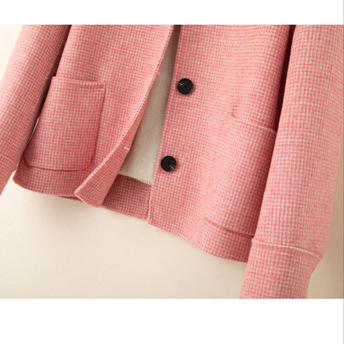 Isla Relaxed Fit Jacket | Check Pattern Button Front Jacket - Image 9