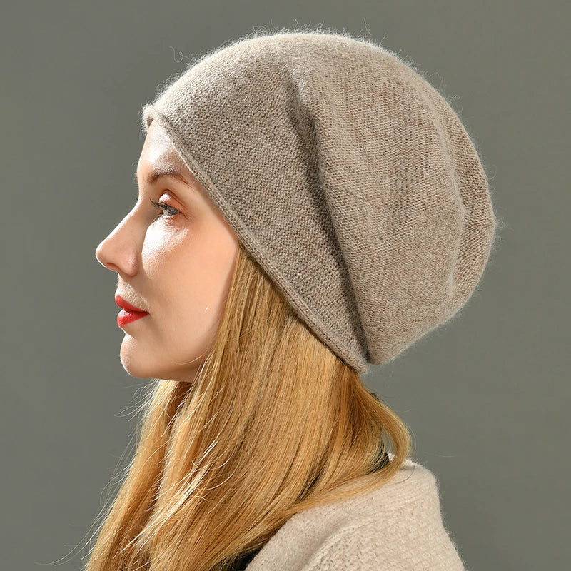 Isla Relaxed Fit Slouch Beanie | Ribbed Trim Solid Slouch Beanie