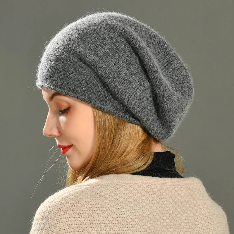 Isla Relaxed Fit Slouch Beanie | Ribbed Trim Solid Slouch Beanie - Image 2