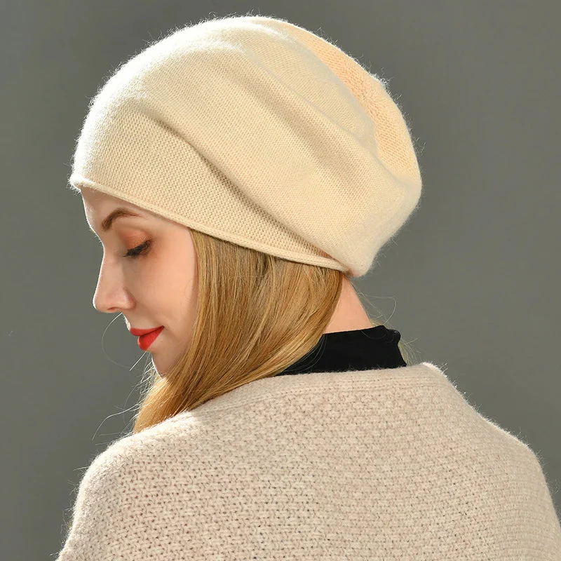 Isla Relaxed Fit Slouch Beanie | Ribbed Trim Solid Slouch Beanie - Image 3