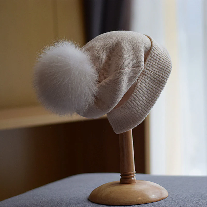 Isla Ribbed Pom-Pom Beanie | Close Fit Beanie - Image 3