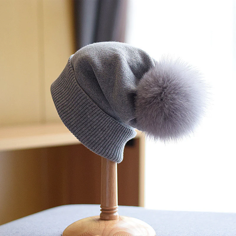 Isla Ribbed Pom-Pom Beanie | Close Fit Beanie - Image 4