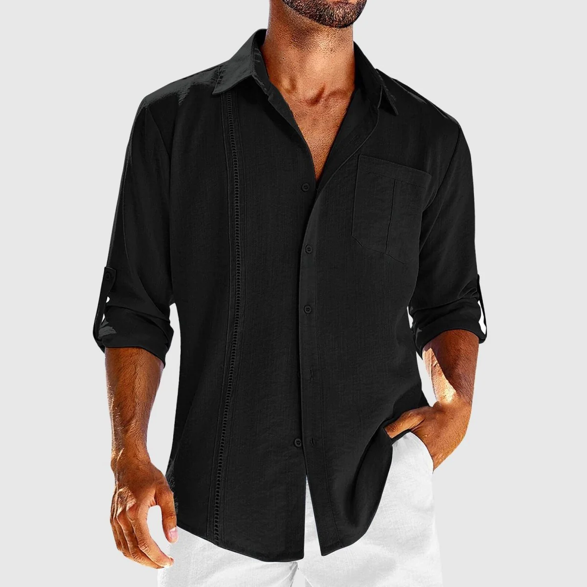 Jack Regular Fit Button-Up Shirt | Spread Collar Long Sleeve Shirt - Image 2