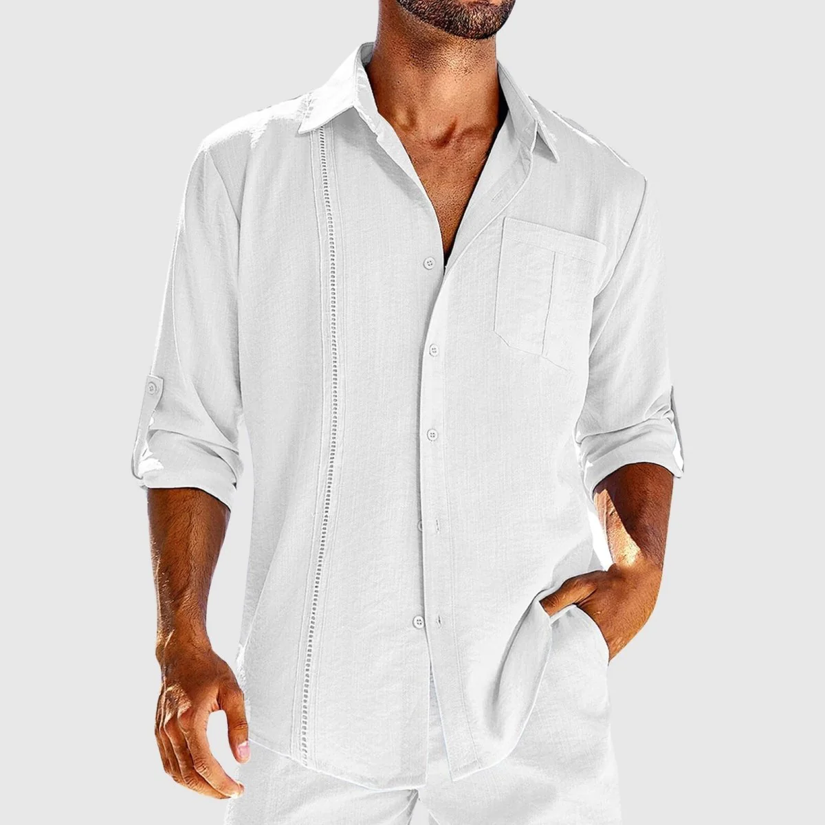 Jack Regular Fit Button-Up Shirt | Spread Collar Long Sleeve Shirt - Image 3