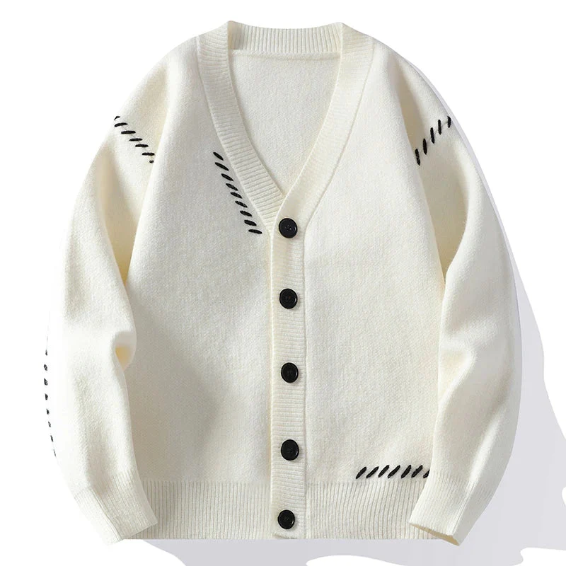 Jack Relaxed Fit Cardigan | V-Neck Long Sleeve Cardigan - Image 4