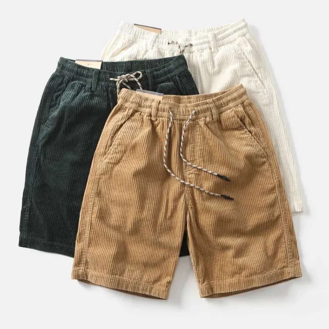 Jack Relaxed Fit Corduroy Shorts | Drawstring Waist Side Pockets Shorts - Image 6