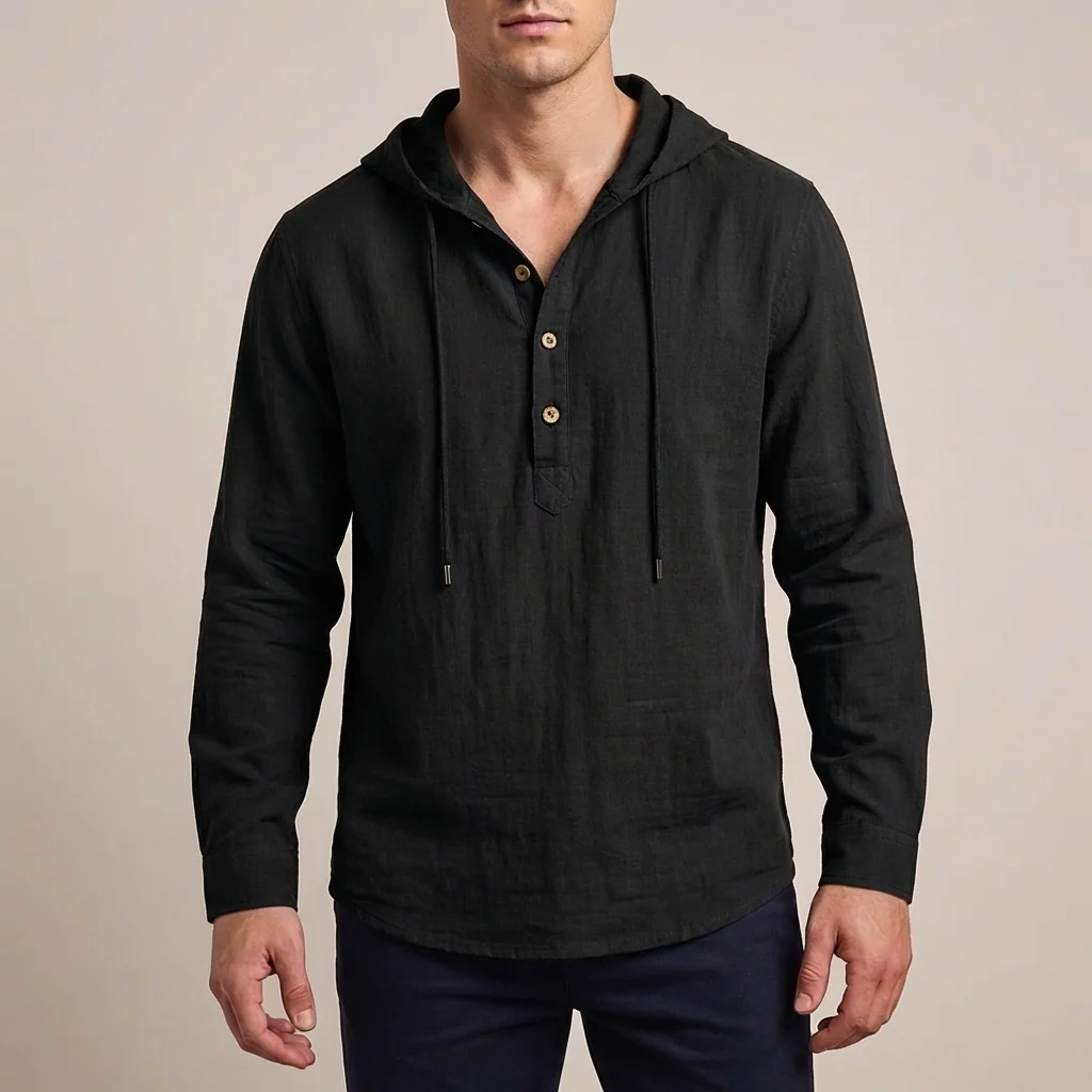 Jack Relaxed Fit Hoodie Shirt | Hooded Button Placket Shirt - Image 4