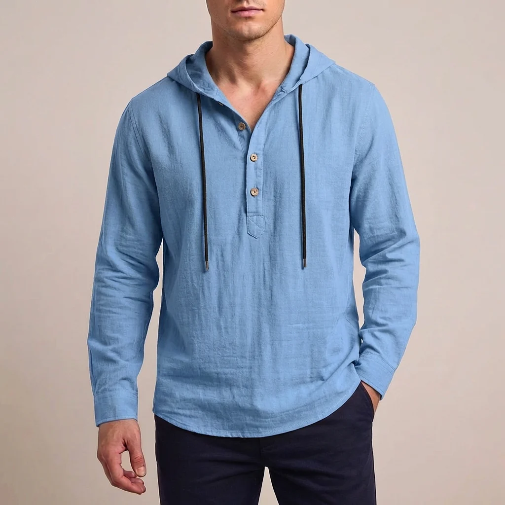 Jack Relaxed Fit Hoodie Shirt | Hooded Button Placket Shirt - Image 6