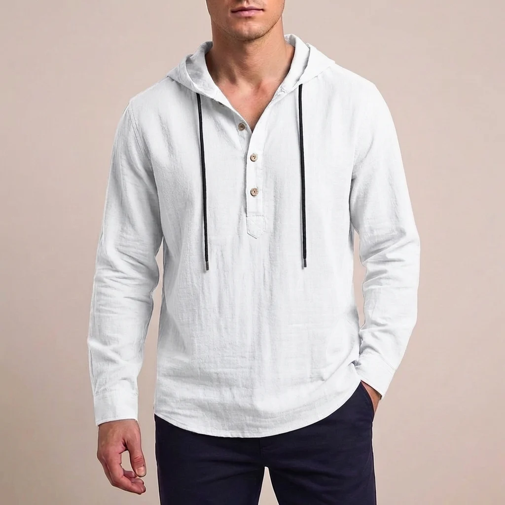 Jack Relaxed Fit Hoodie Shirt | Hooded Button Placket Shirt - Image 7